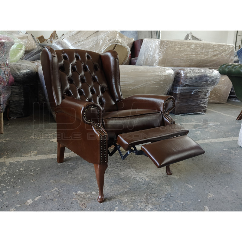 Fotel rozkładany Chesterfield Duke | Recliner z relaksem