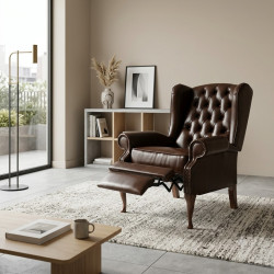 Fotel rozkładany Chesterfield Duke | Recliner z relaksem