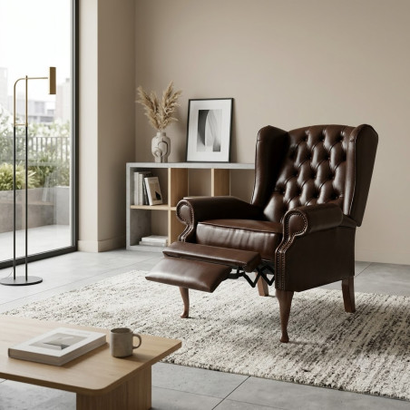 Fotel rozkładany Chesterfield Duke | Recliner z relaksem