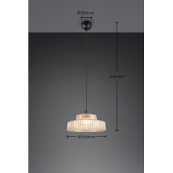 Lampa Wisząca Caro | Szklana Lampa Retro Lat 70 i 80