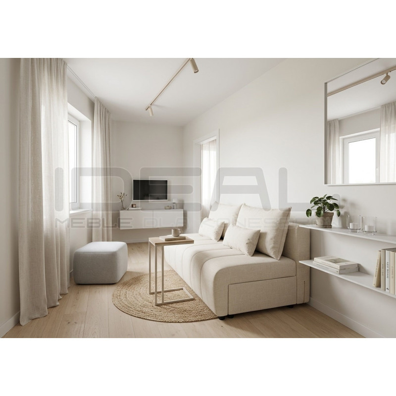 Sofa Belliani – sofa rozkładana bez boków do małego salonu