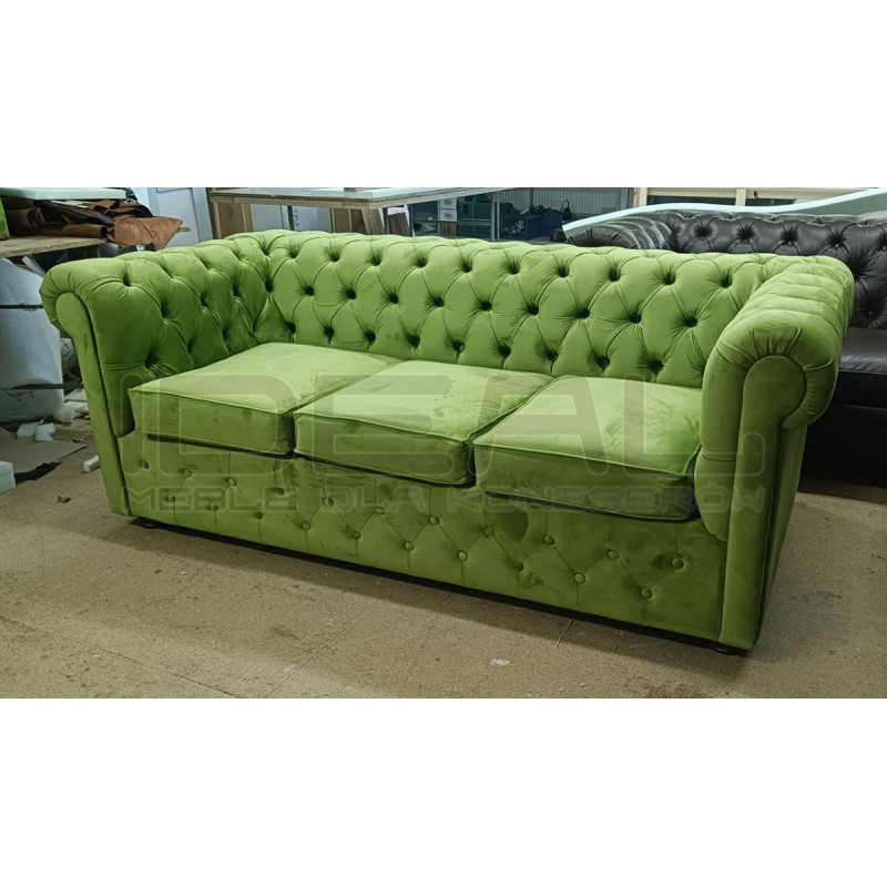 Sofa rozkładana chesterfield Normal z funkcją spania codziennego 3 os.