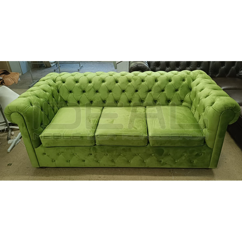 Sofa rozkładana chesterfield Normal z funkcją spania codziennego 3 os.