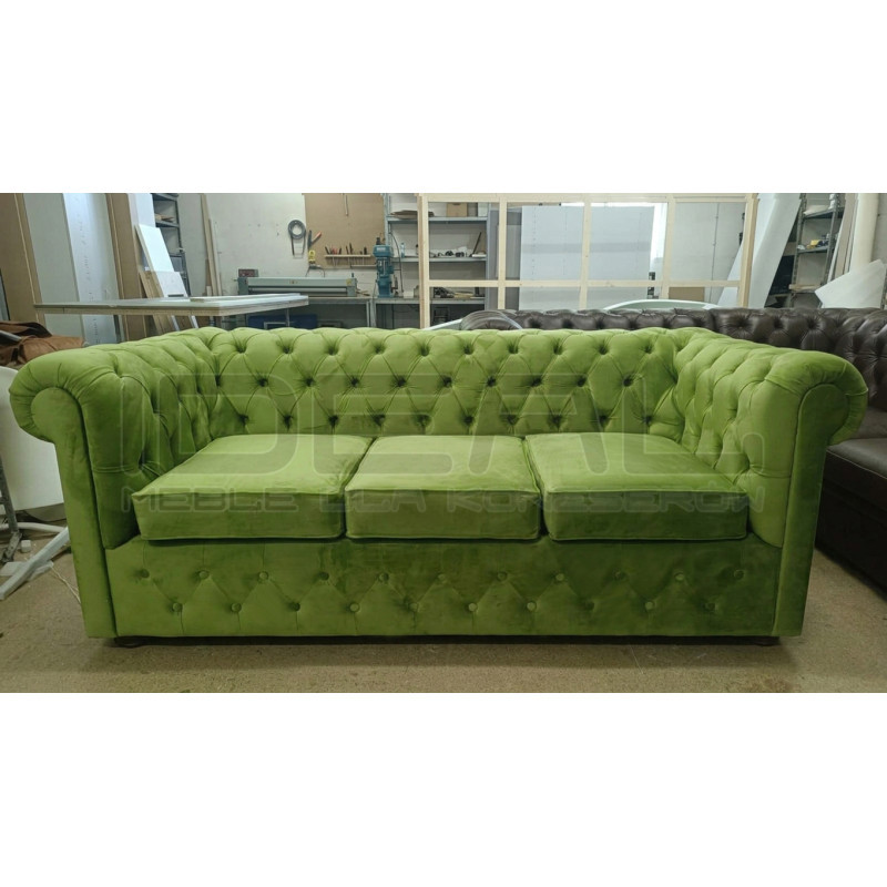 Sofa rozkładana chesterfield Normal z funkcją spania codziennego 3 os.