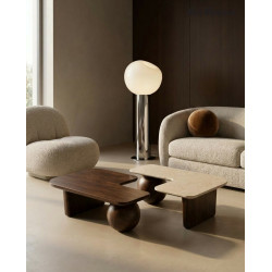 Stolik kawowy Osaka 100 – marmur i drewno mango | Ideal Meble