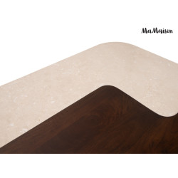 Stolik kawowy Osaka 100 – marmur i drewno mango | Ideal Meble