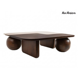 Stolik kawowy Osaka 100 – marmur i drewno mango | Ideal Meble