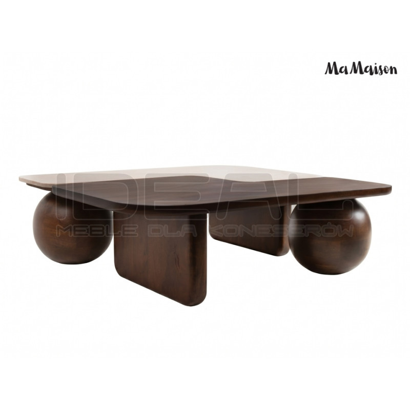 Stolik kawowy Osaka 100 – marmur i drewno mango | Ideal Meble