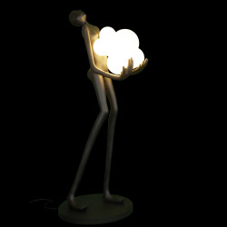 Lampa podłogowa WOMAN – czarna figura kobiety z kulami