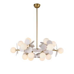 Lampa wisząca CHIC-6 złoto-biała Ø 90 cm | Ideal Meble