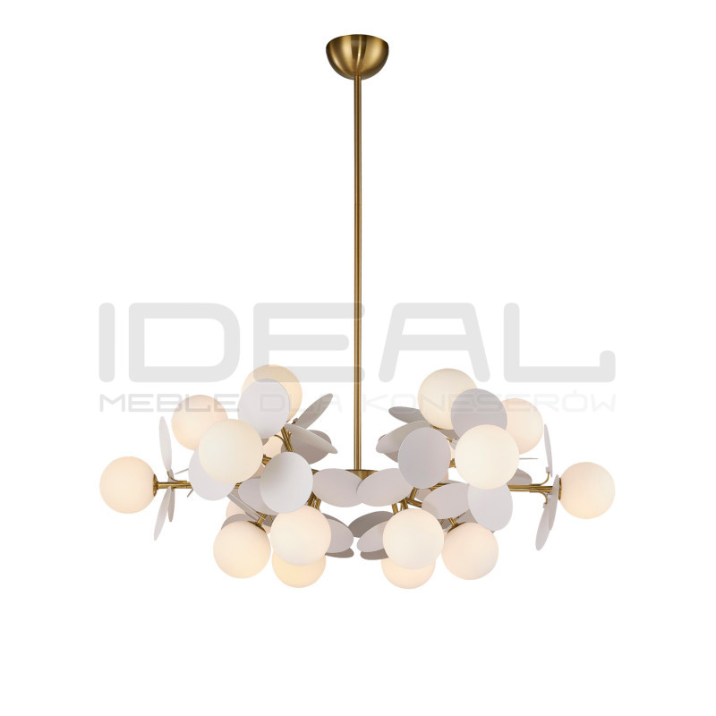Lampa wisząca CHIC-6 złoto-biała Ø 90 cm | Ideal Meble