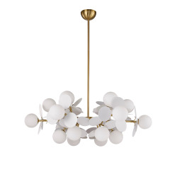 Lampa wisząca CHIC-6 złoto-biała Ø 90 cm | Ideal Meble