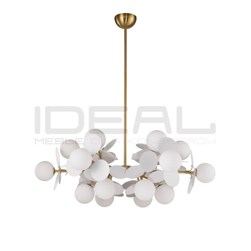Lampa wisząca CHIC-6 złoto-biała Ø 90 cm | Ideal Meble