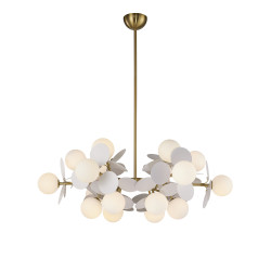 Lampa wisząca CHIC-6 złoto-biała Ø 90 cm | Ideal Meble