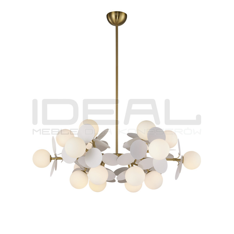 Lampa wisząca CHIC-6 złoto-biała Ø 90 cm | Ideal Meble