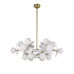 Lampa wisząca CHIC-6 złoto-biała Ø 90 cm | Ideal Meble