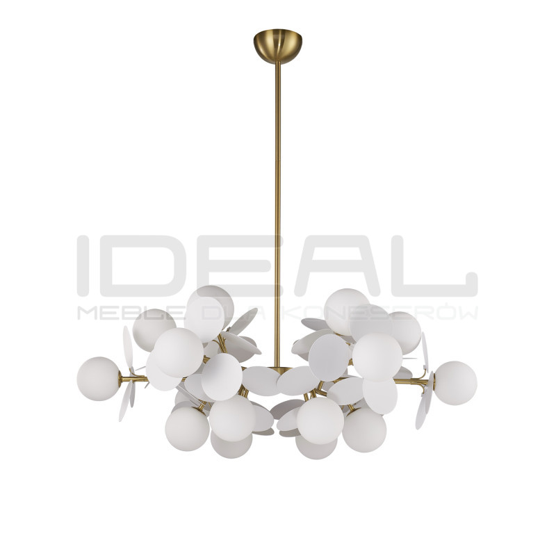 Lampa wisząca CHIC-6 złoto-biała Ø 90 cm | Ideal Meble