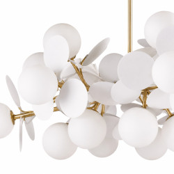 Lampa wisząca CHIC-6 złoto-biała Ø 90 cm | Ideal Meble