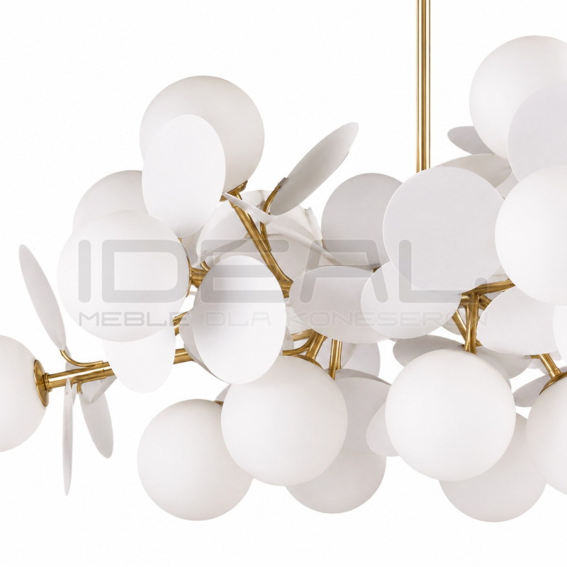 Lampa wisząca CHIC-6 złoto-biała Ø 90 cm | Ideal Meble