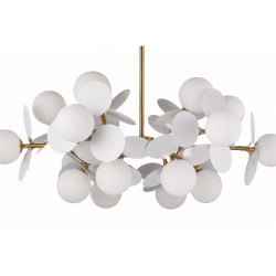 Lampa wisząca CHIC-6 złoto-biała Ø 90 cm | Ideal Meble