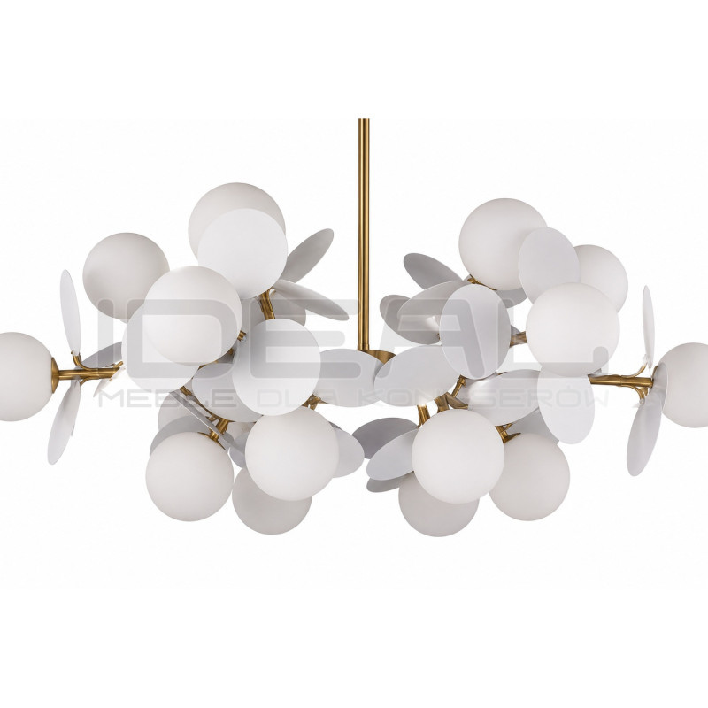 Lampa wisząca CHIC-6 złoto-biała Ø 90 cm | Ideal Meble