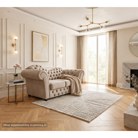 Mała sofa chesterfield z f. spania Madame Wave 2 os.