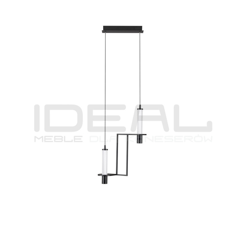 NEXO 2 – czarna lampa wisząca LED z ryflowanym szkłem