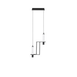 NEXO 2 – czarna lampa wisząca LED z ryflowanym szkłem