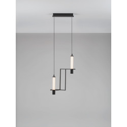 NEXO 2 – czarna lampa wisząca LED z ryflowanym szkłem