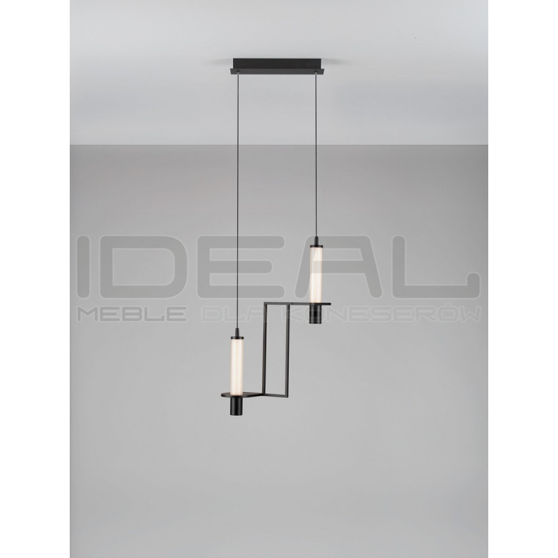 NEXO 2 – czarna lampa wisząca LED z ryflowanym szkłem