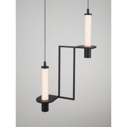 NEXO 2 – czarna lampa wisząca LED z ryflowanym szkłem