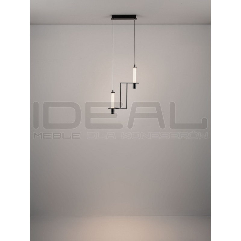 NEXO 2 – czarna lampa wisząca LED z ryflowanym szkłem