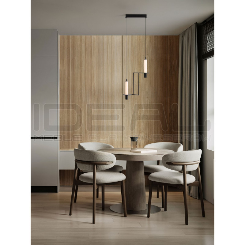 NEXO 2 – czarna lampa wisząca LED z ryflowanym szkłem