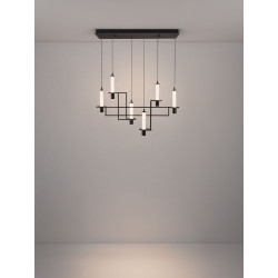 NEXO 6 – czarna lampa wisząca LED 90 cm| Ideal Meble