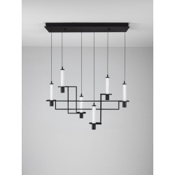 NEXO 6 – czarna lampa wisząca LED 90 cm| Ideal Meble