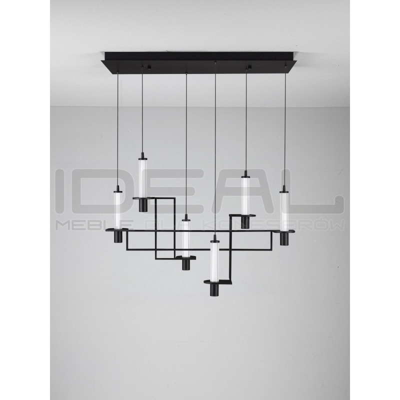NEXO 6 – czarna lampa wisząca LED 90 cm| Ideal Meble