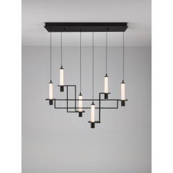 NEXO 6 – czarna lampa wisząca LED 90 cm| Ideal Meble
