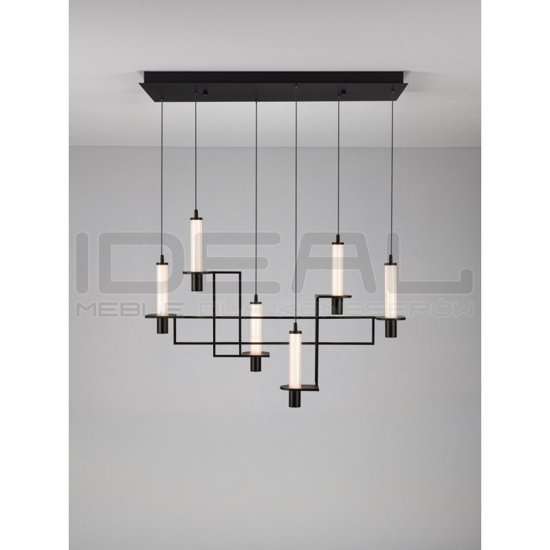 NEXO 6 – czarna lampa wisząca LED 90 cm| Ideal Meble