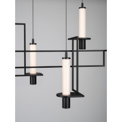 NEXO 6 – czarna lampa wisząca LED 90 cm| Ideal Meble