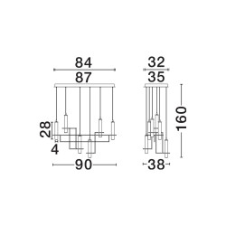 NEXO 6 – czarna lampa wisząca LED 90 cm| Ideal Meble