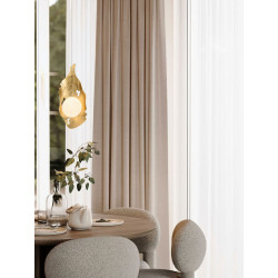 Lampa wisząca Golden Petals – złoto i opalowe szkło