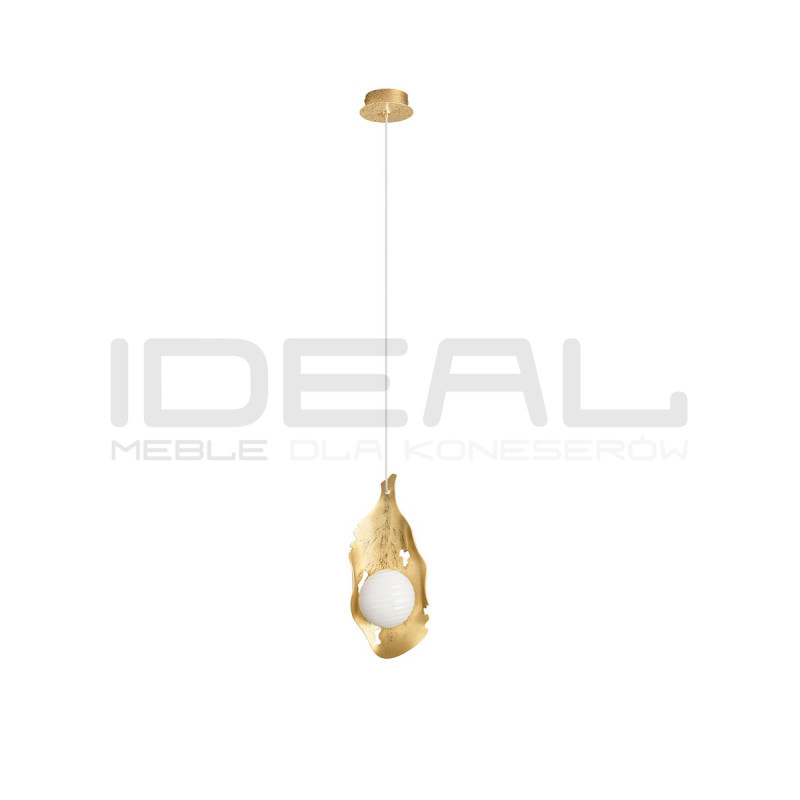 Lampa wisząca Golden Petals – złoto i opalowe szkło