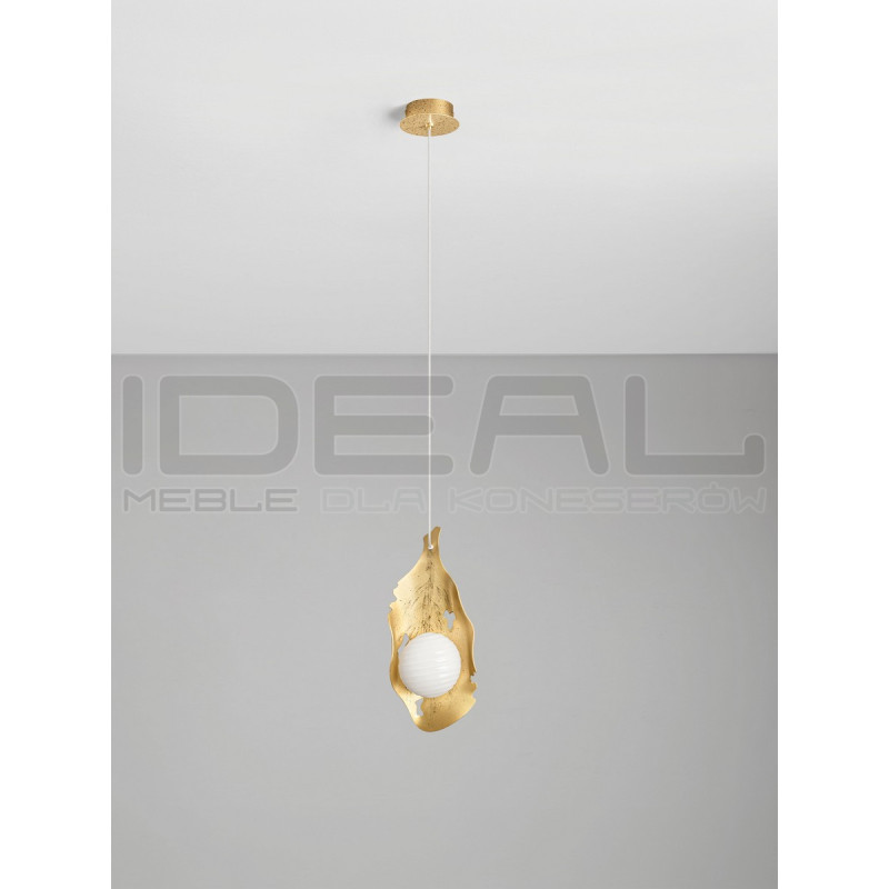 Lampa wisząca Golden Petals – złoto i opalowe szkło