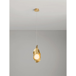 Lampa wisząca Golden Petals – złoto i opalowe szkło