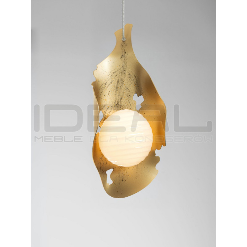 Lampa wisząca Golden Petals – złoto i opalowe szkło