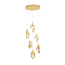 Lampa wisząca Golden Petals 6 – złota lampa LED