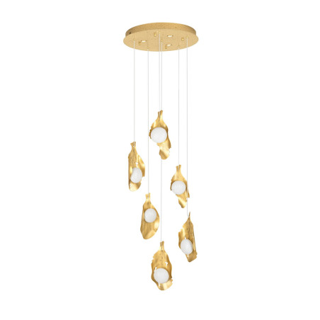 Lampa wisząca Golden Petals 6 – złota lampa LED