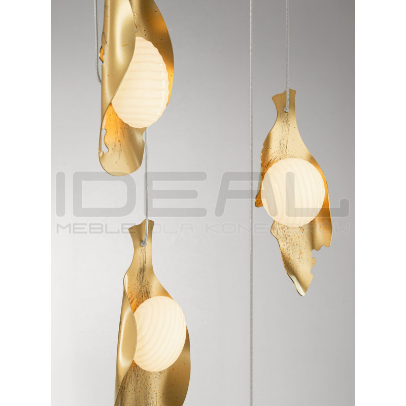 Lampa wisząca Golden Petals 6 – złota lampa LED