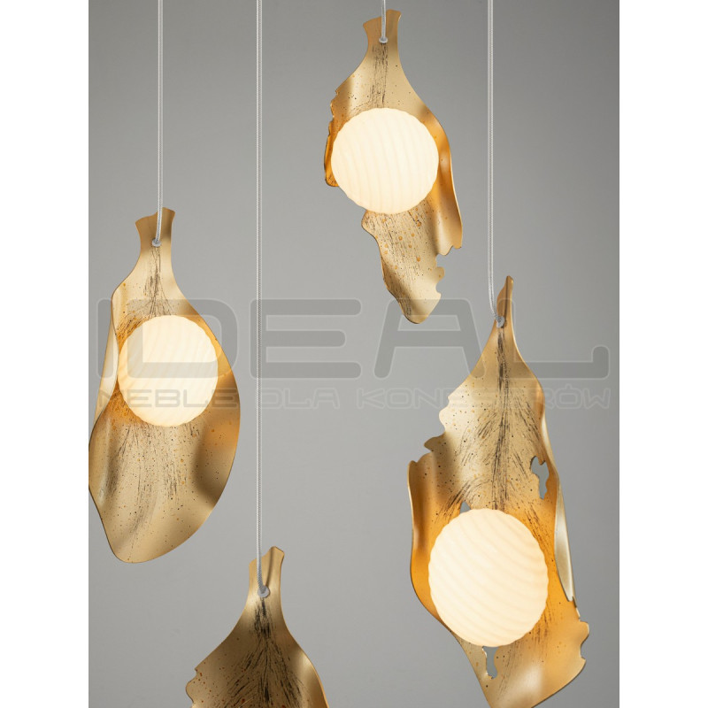 Lampa wisząca Golden Petals 6 – złota lampa LED