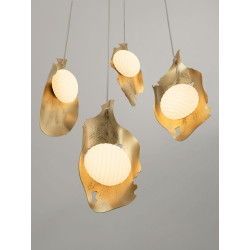 Lampa wisząca Golden Petals 6 – złota lampa LED